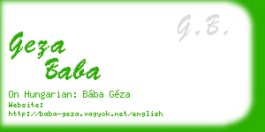 geza baba business card